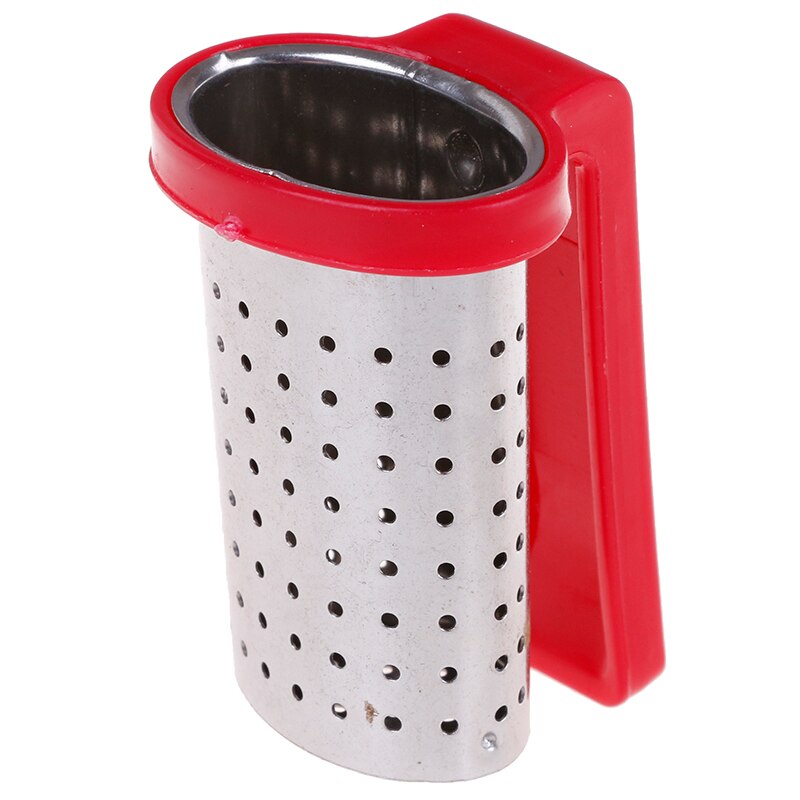 1PC Reusable Tea Infuser Stainless Steel With Handle Tea Strainer Teapot Tea Bag Infuser Filter Household Tea Brewing Making: Red