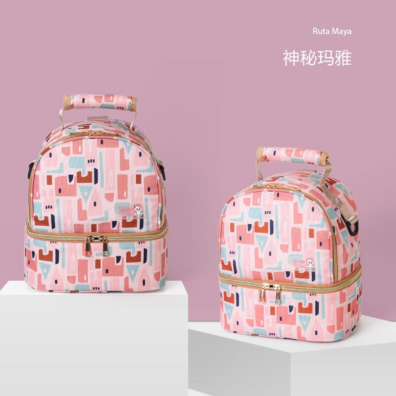Sac à langer double couche pour maman, petit sac à dos pour maman, sac à langer pour bébé, organisateur de poussette, sacs isolants pour déjeuner: A4