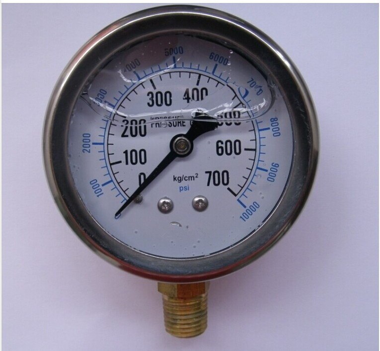 2.4&quot; 60MM Hydraulic Pressure Gauge Meter 700KG 10000psi 1/4PT