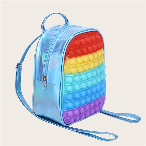 Kinderen Rugzak Anti Stress Tassen Kids Fidget Speelgoed Zachte Squishy Push Bubble Squeeze Meisjes Jongens Tas Opslag Shiny: 7