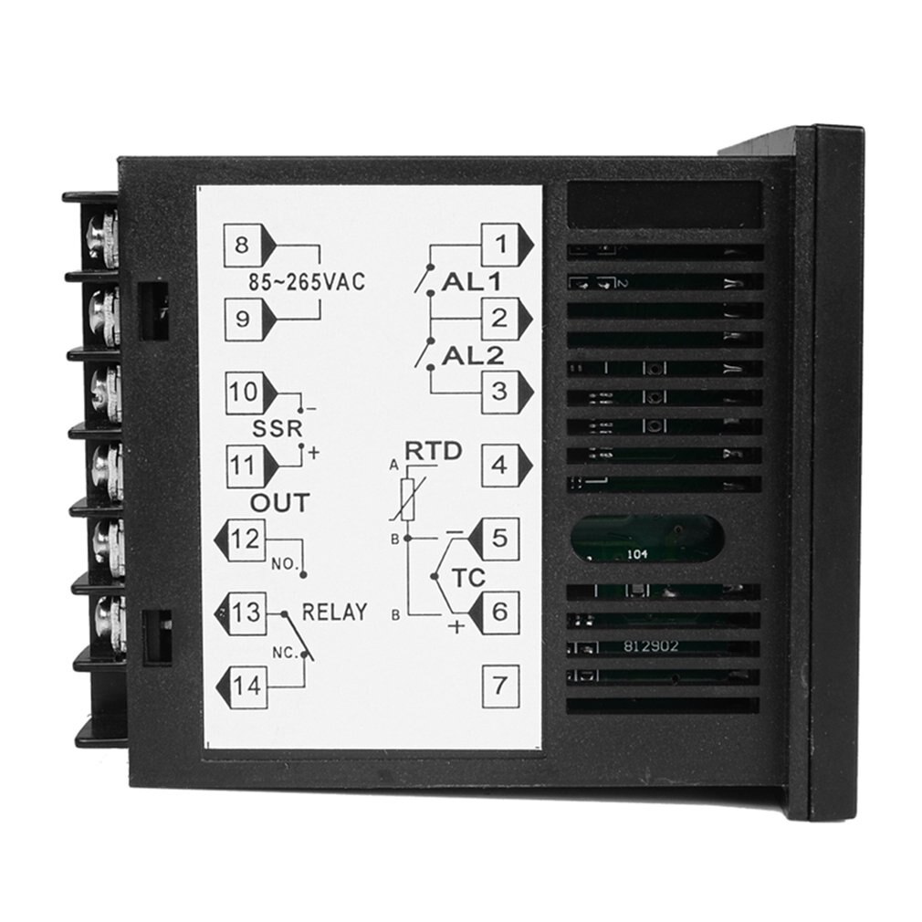 Contrôleur de température, entrée PT100 K, Thermocouple numérique PID SSR, sortie de relais de chaleur avec alarme, coque courte Fahrenheit
