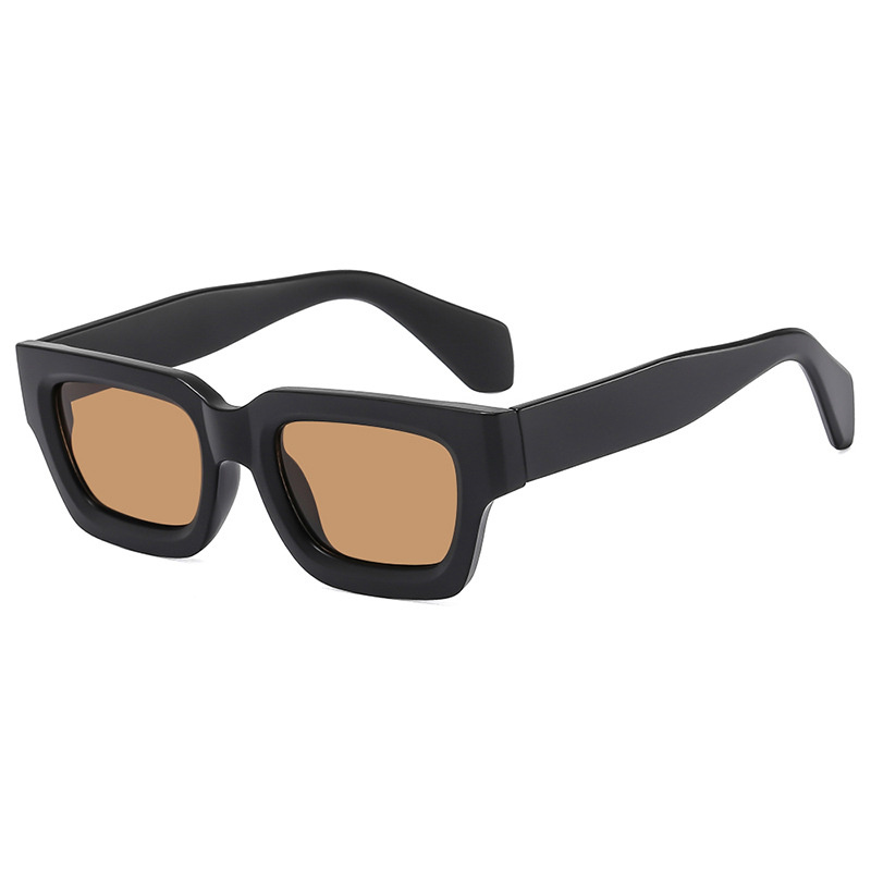 Gafas de sol cuadradas Retro a la para hombre, gafas de sol tipo ojo de gato, gafas rectangulares de UV400, gafas de verano Vintage Punk: Negro / Rojo
