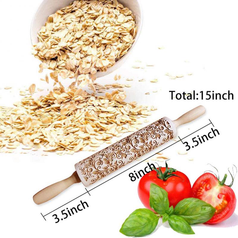 Kerst Embossing Rolling Pin Koekjes Bakken Noodle Biscuit Fondant Taart Deeg Gegraveerde Roller Rendier Sneeuwvlok Bakvormen