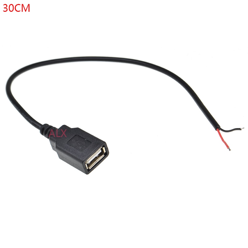 24AWG 30Cm TYPE-A Vrouwelijke Usb Connector Met Draad 2PIN Diy Usb-kabel Opladen Lijn Voor Enkele Kleur 5050 Flexibele led Strip Licht