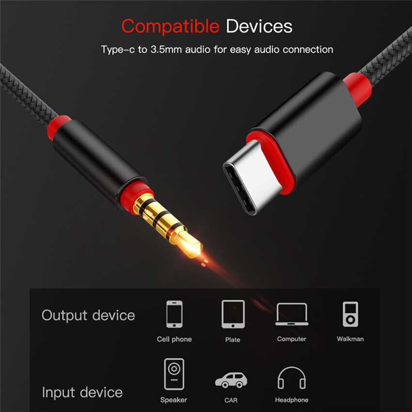 Type-C Naar 3.5Mm Jack Male Audio Aux Kabel Male Naar USB-C Stereo Adapter Connector Oortelefoon Kabel Adapter converter Voor Xiaomi