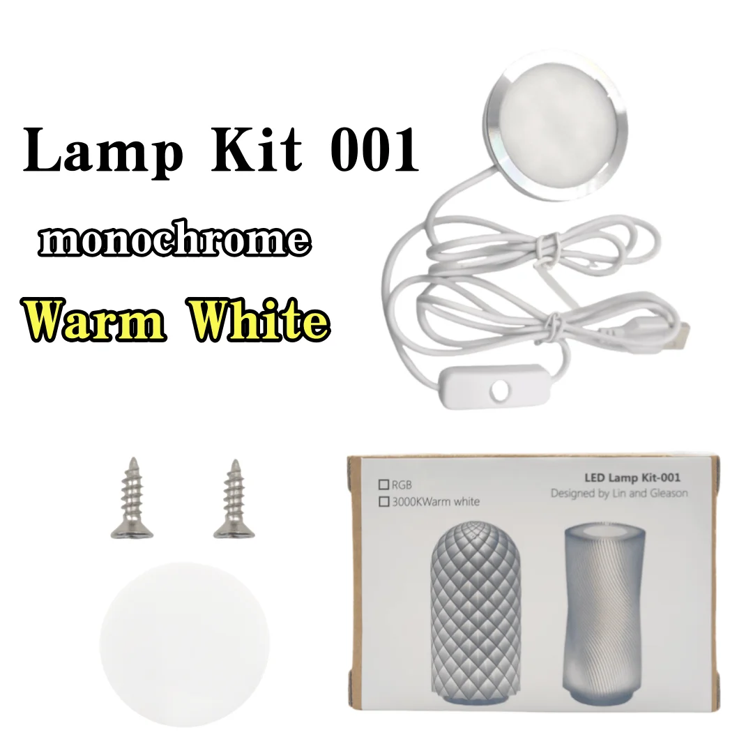 For Bambu Lab Led Lamp Kit 001 Hardware For Bamboo Light Led Light Parts DIY Model Warm White/Multicoour Without Lamp Shell: 2.2mm / Red