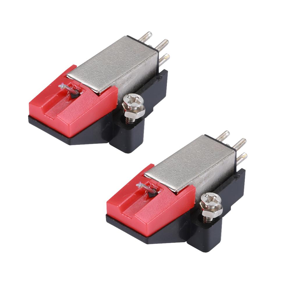 Dual ziehen um Magnet Plattenspieler Patrone mit Stereo Stift Nadel Vinyl Plattenspieler Phonographen Stift Ersatz Zubehör: 2Stck