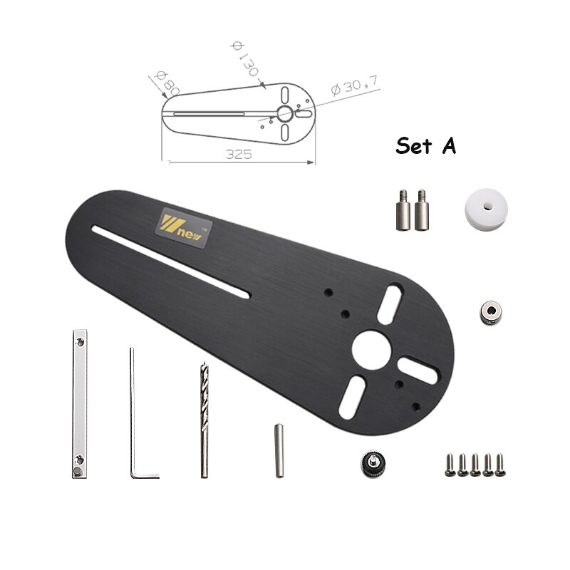 Universal- Kreis Schneiden Jig Werkzeug für Holz Router Fräsen Router/Trimmer Elektrische Hand Kreis Mutter für Tischler: einstellen A