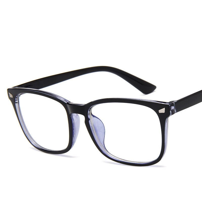 Classic Retro Blue Light Glasses Frame Men Computer Women Eyeglasses Retro plastic Clear Optical Luxury Ladies Eye Glasses: Blue
