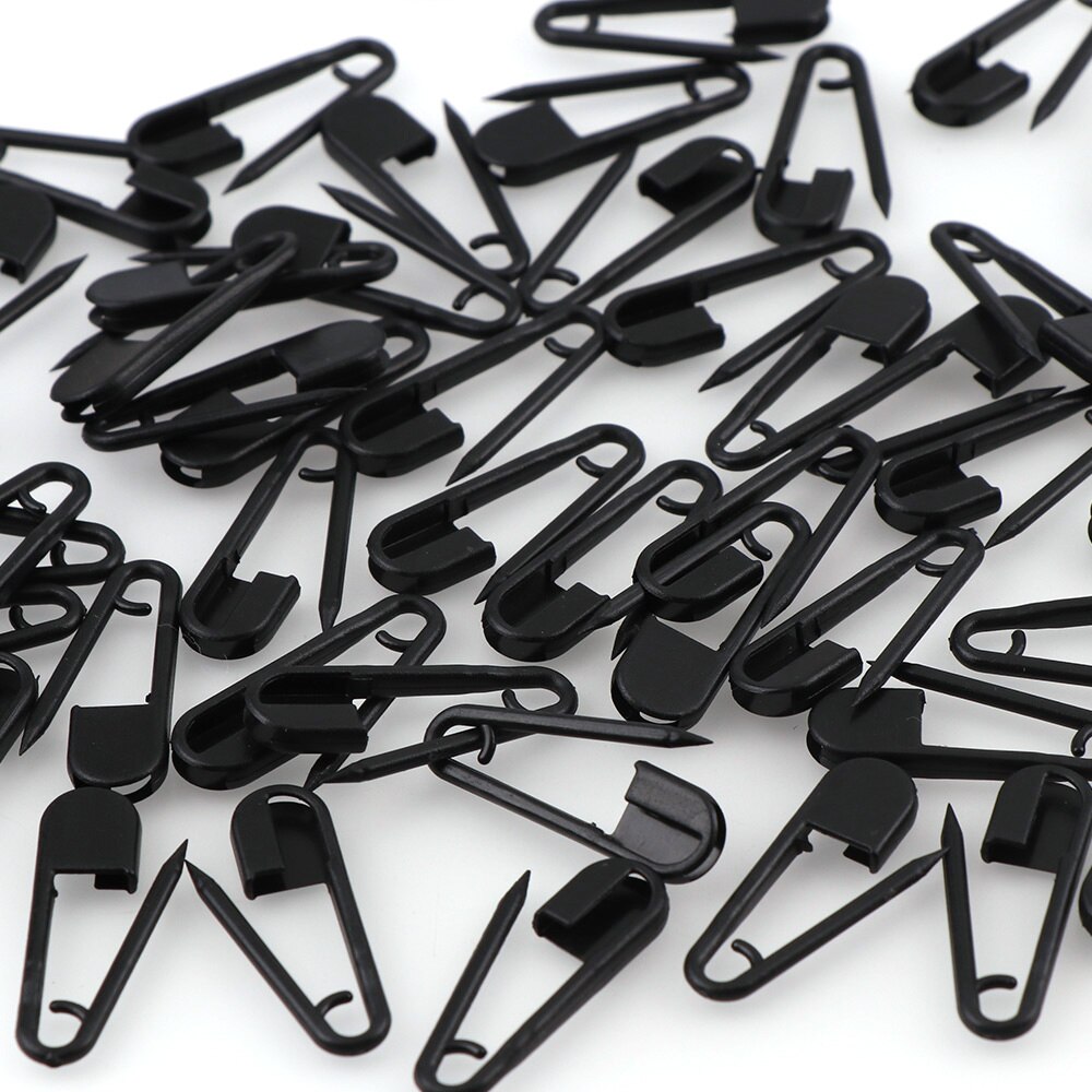 100 stks/set Veiligheid Plastic Tag Pin Zwart Wit Effen Kleur Fastener Clips Breien Stitch Marker Tag DIY Label Kaart Hangtag pins