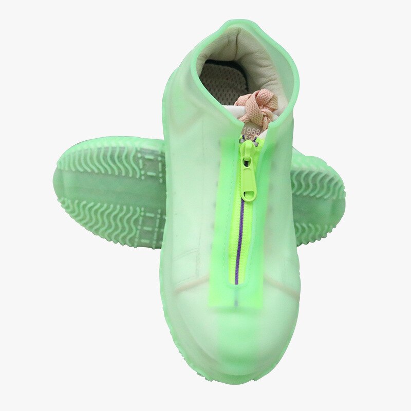 Waterdichte Rits Siliconen Schoen Cover Regen Laarzen Unisex Outdoor Solid Antislip Antislip Slijtvaste herbruikbare Shoe Cover