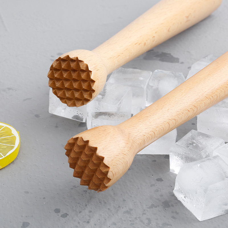 Beech Pestle Wooden Cocktail/Crushed Popsicle Lemon Pressed Juice Popsicle/Bar Milk Tea Mixing Stirring Stick