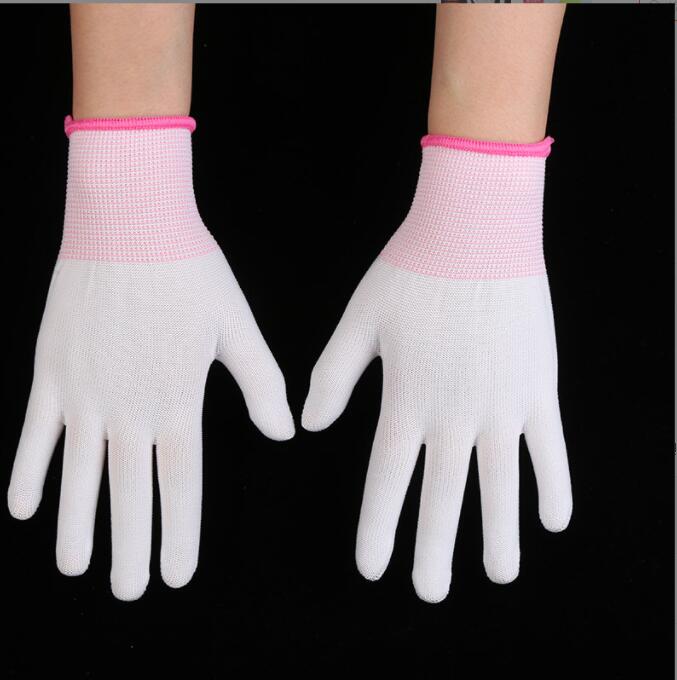 Esd-veilige handschoenen met koolstofnylon voering, antistatisch,  pu 1 paar antistatische handschoenen, antistatische esd-handschoenen voor elektronisch werk.: Wit / M