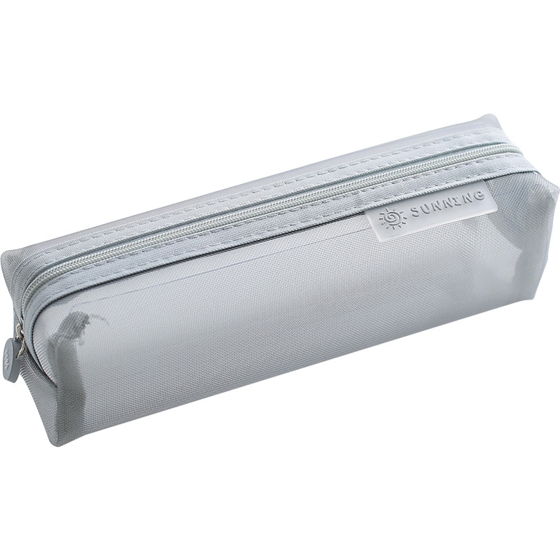 Bolsa de lápices de papelería transparente para examen de estudiante, estuche de bolígrafos de malla de nailon dedicado, bolsa de gran capacidad Unisex, suministros escolares