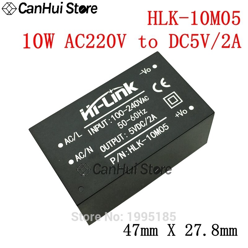 HLK-10M05 10M03/09/12/15/24 AC-DC 220V to 3.3V/5V/9V/12V/15V/24V Intelligent Household Mini Isolation Switch Power Supply Module: 10M05