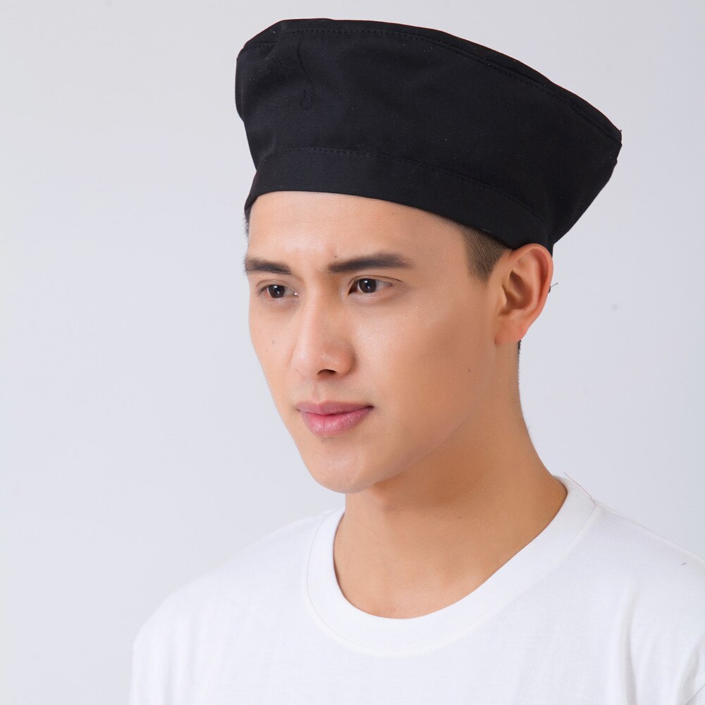 3 kleuren Chef Ober Hoeden Korea Stijl Volwassenen Restaurant Hotel Bakkerij Sushi Chef Fornuis Werkkleding Effen Cap: Black