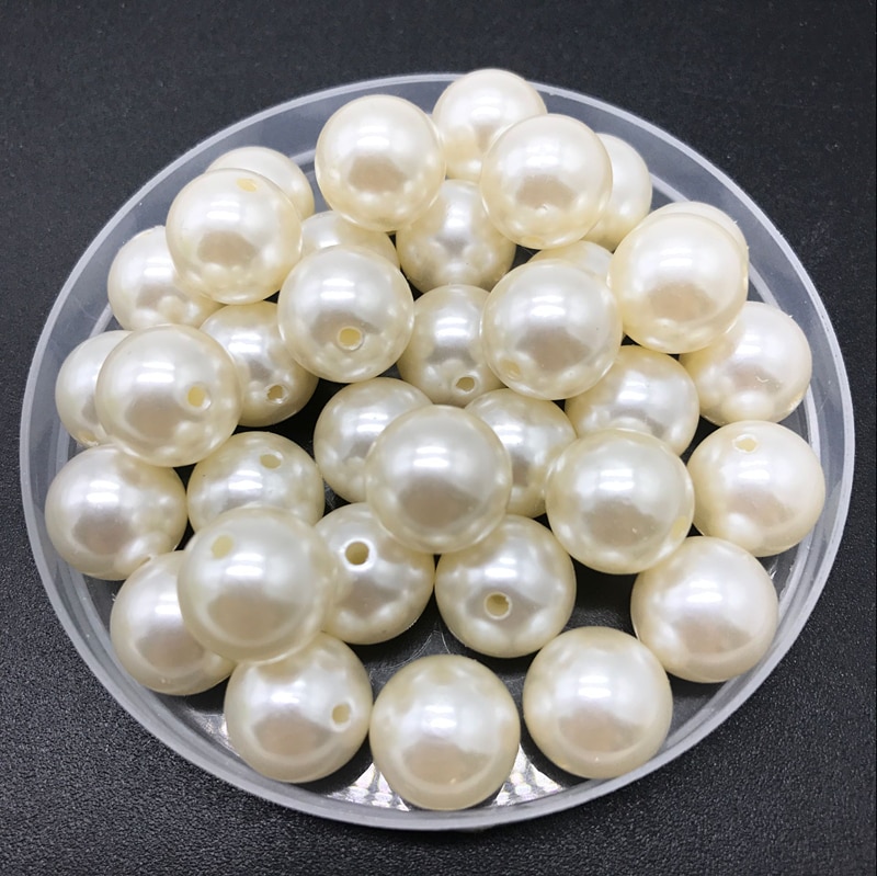 4mm-20mm białe kości słoniowej imitacje pereł okrągłe perły Spacer luźne koraliki DIY tworzenia biżuterii naszyjnik bransoletka kolczyki akcesoria