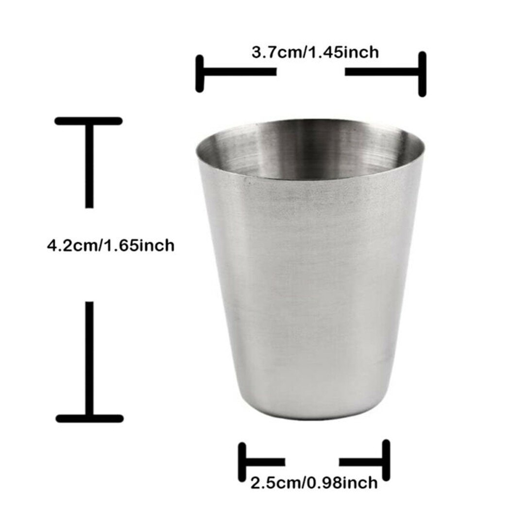 10Pcs 30ml Stainless Steel Cup Anti-fall Children Metal Travel Drinking Container Beer Cola Milkshake Cup Metal Mugs Drinkware