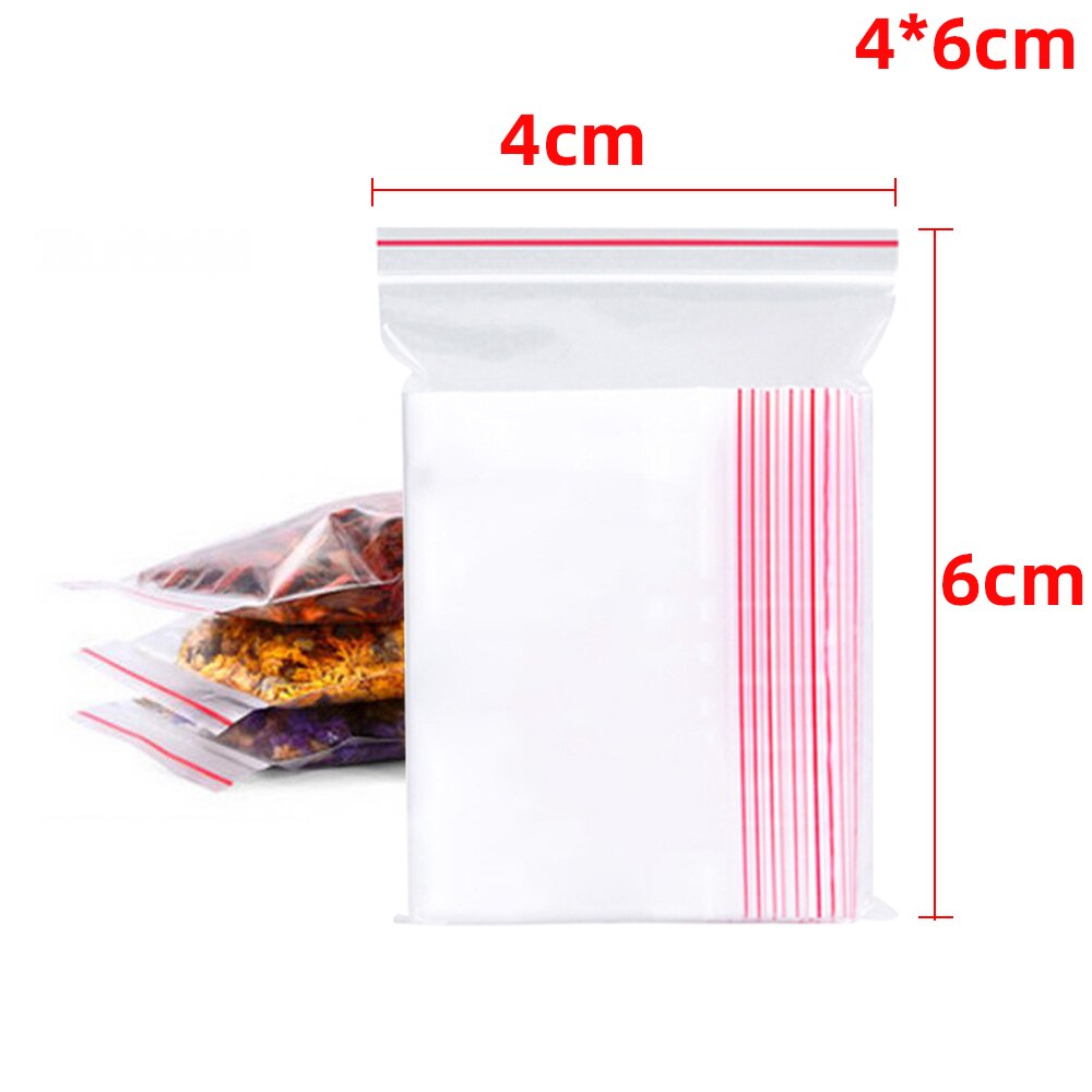 100-500 sztuk Resealable plastikowe torby na zamek błyskawiczny Self Seal wyczyść worek foliowy opakowanie do przechowywania żywności woreczki próżniowe świeże torba organizer: 100PCS / 4x6cm