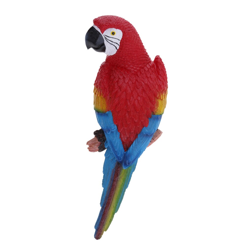 1 Pair Parrot Ornament Birds Animal Outdoor Garden Tree Decor 31cm Blue Look Right & Red Look Left Couple