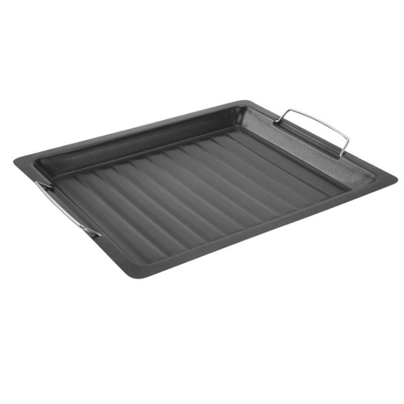 Non-stick Barbecue Frying Pan Bakeware Barbecue Tray Tray Barbecue Accessories Tool 30*25cm Thick Type: Default Title