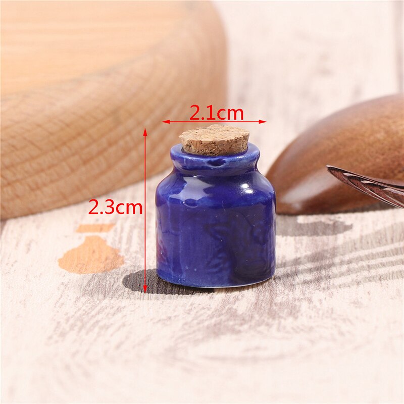 Nowy 1/12 domek dla lalek Wykonany ręcznie ceramika kuchenna ornament dekoracje domek dla lalek miniaturowe jedzenie słoik 1 pc lub1 zestaw: Niebieski