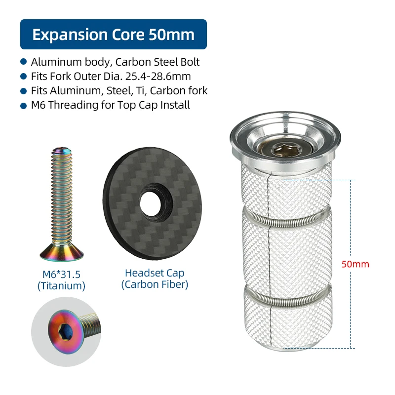Plugue de compressão de bicicleta, parafusos de expansão de fone de ouvido, inserção de tigela, montagem de tampa superior, 1 1/8 ", porcas expansoras, âncora de garfo de carbono: Violeta