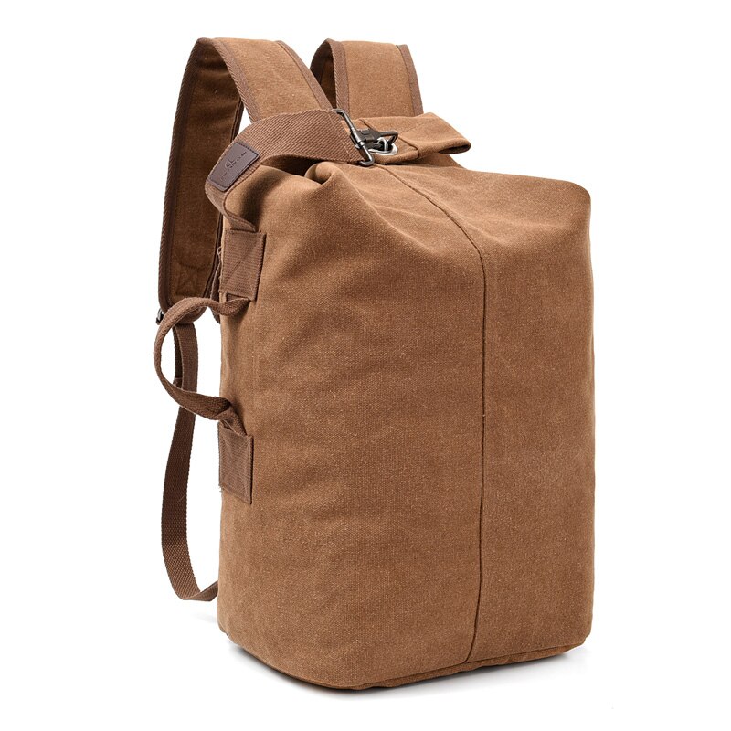 Basketbal Rugzak Mannen Casual Sport Grote Capaciteit Fitness Rugzak Duurzaam Canvas Outdoor Camping Bagage Tas Kaki Bruin: Brown