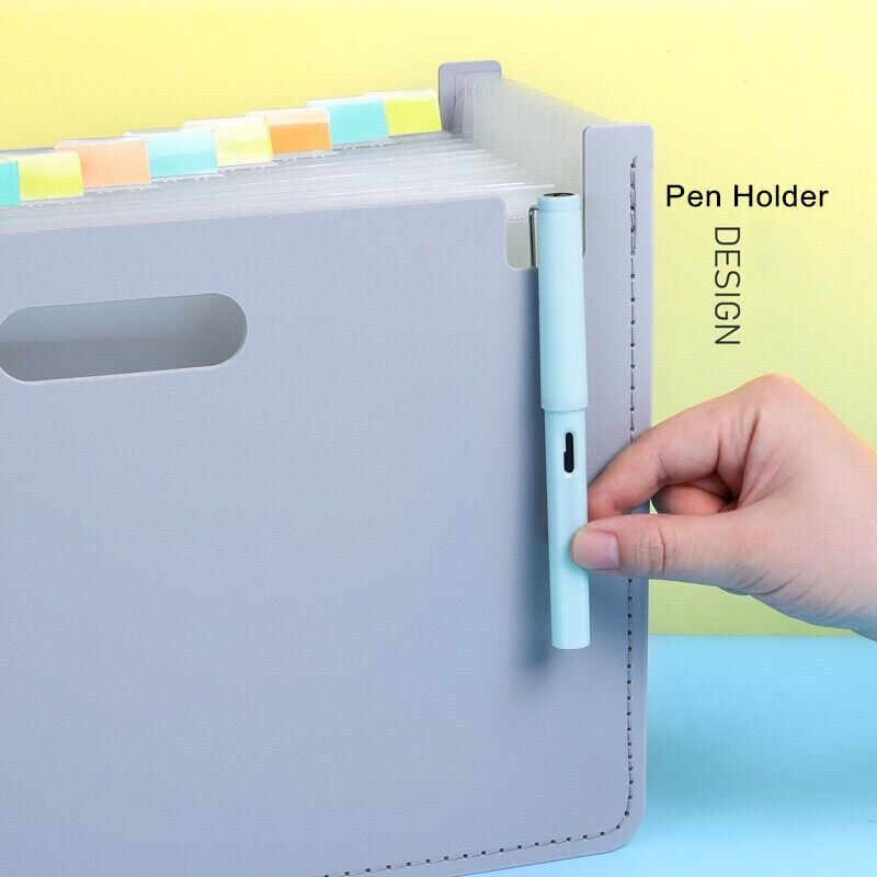 MINKYS Large Capacity A4 Expanding File Folder Bag 13 Layers Document File Bag Organizer Holder Free Label Office Stationery