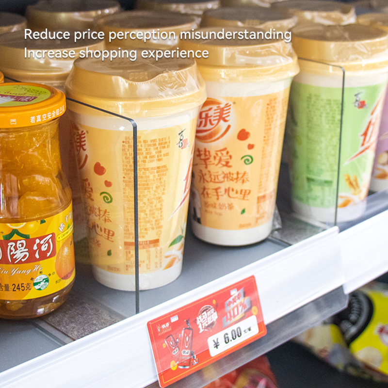 Séparateur d'étagères en plastique Transparent, compartiments en forme de L, séparateur d'exposition de marchandises de supermarché, séparateur d'étagères magnétiques en Pvc