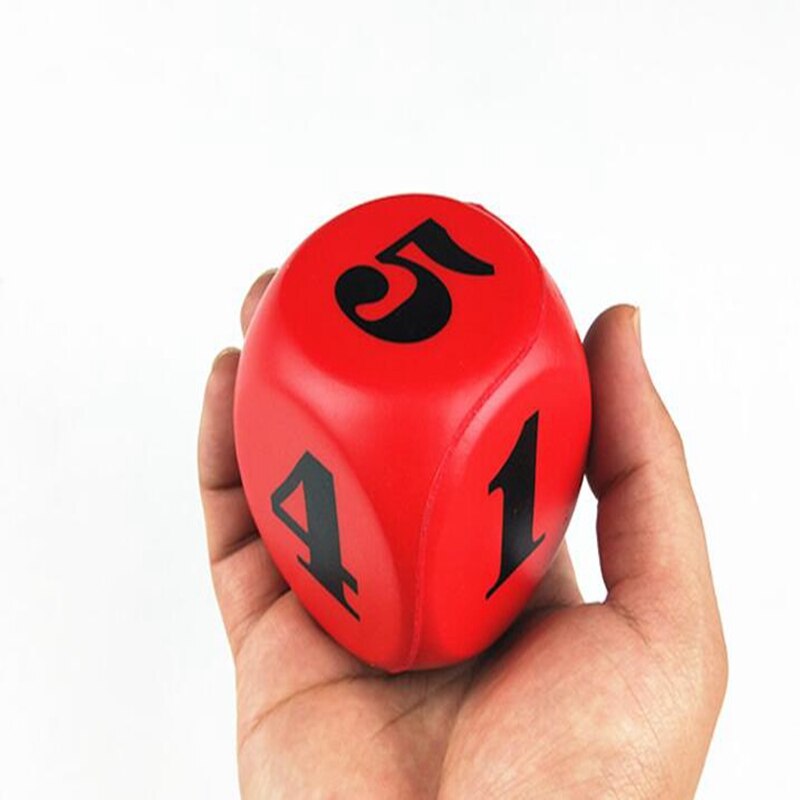 1 Stuks Foam Dot Dobbelstenen Beste Willekeurige Kleur Acryl Ronde Hoek Dobbelstenen 6 Zijdig Sterven Draagbare Tafel Games Dobbelstenen 6Cm: Rood