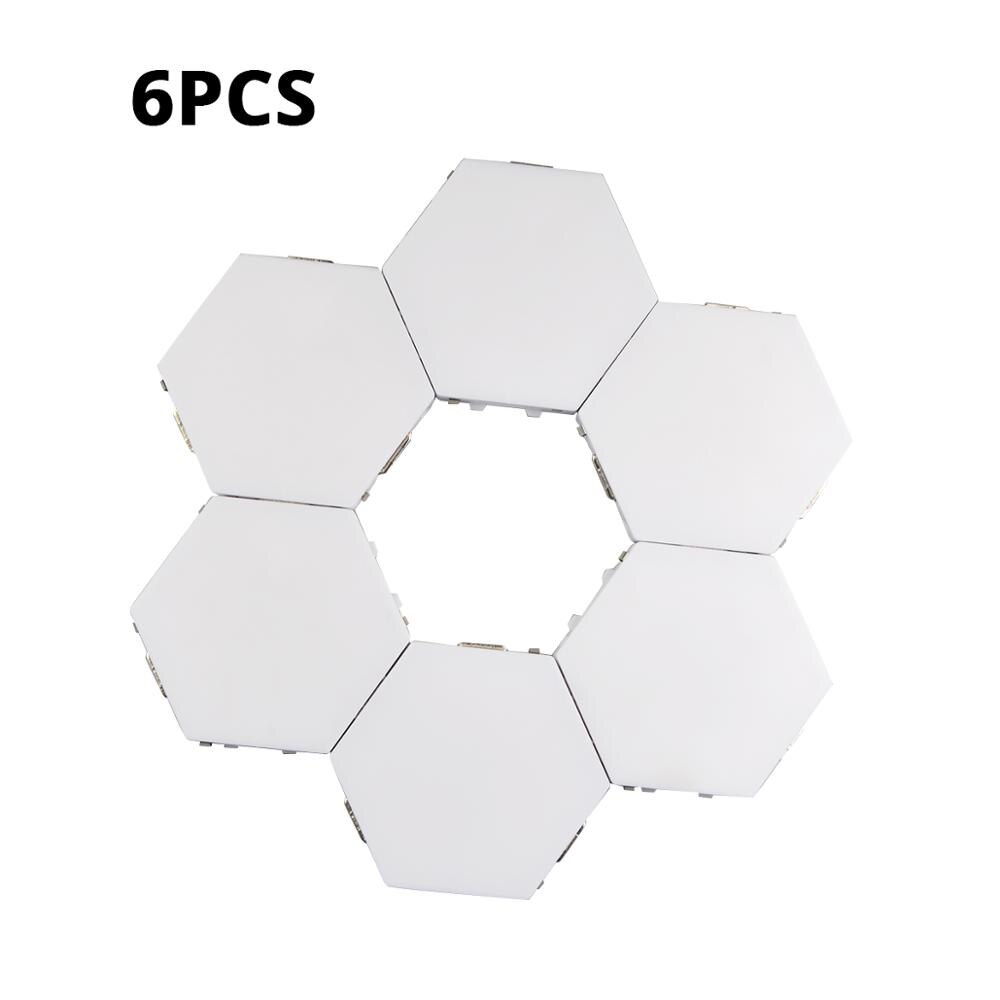 Magnetic Hexagons Modular Touch Sensitive sensor Light DIY Wall Decoration painel led Quantum lamp LED Panel Light: 6pcs / With EU Plug Adapter