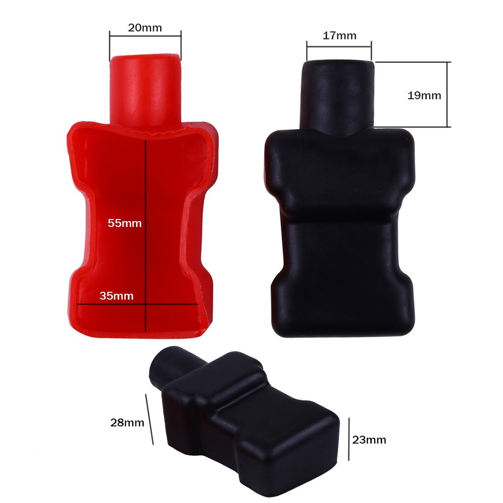 2PCS PVC Car Battery Positive Negative Positive Terminal Covers Cap Boat Insulating Protector Replacement Batteries Accessories
