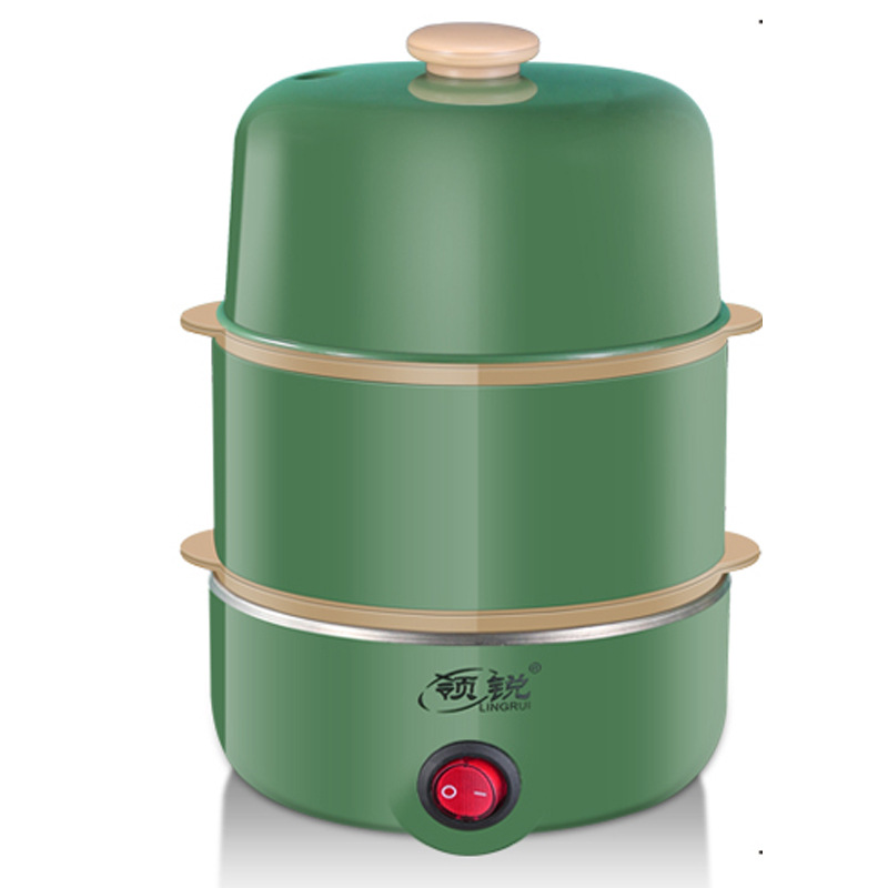 Portable Electric Egg Boiler 7/21 Eggs Three Layers Automatic Mini Steamer Kitchen Cooking Tools Egg Cooker Breakfast Machine: light green