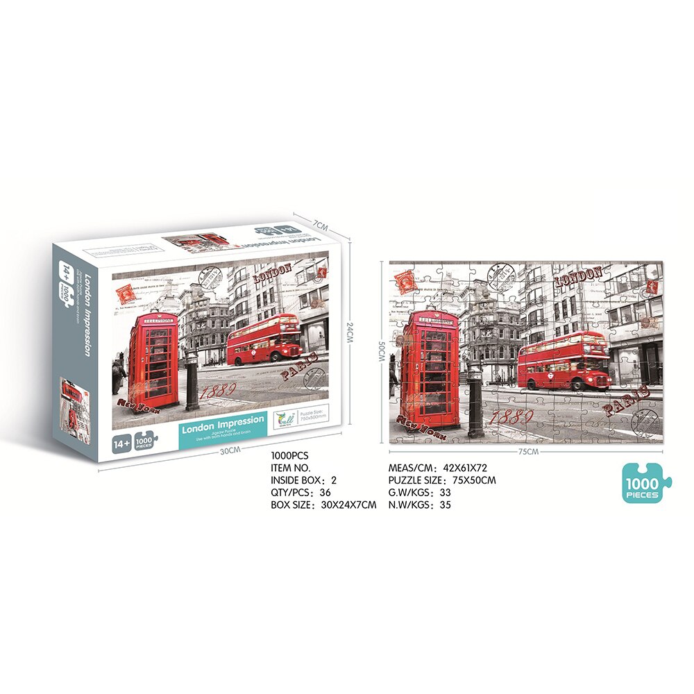 1000 Stuks Papier Puzzels Voor Volwassenen, Landschap Puzzels, Educatief Speelgoed Voor Volwassen Kinderen