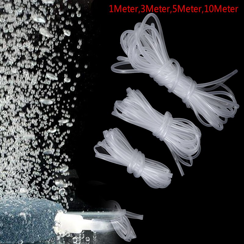 Aquarium Fish Tank Pond Pump Tube 4*6mm White Black Color Aquarium 1m/3m/5m/10m Oxygen Pump Hose Air Bubble Stone