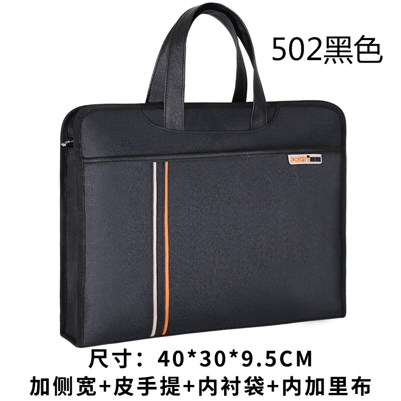 Brief case Men Casual Business Bag A4 Male Workbag Brief Bag Hand Belt Canvas Bag: 502 BLACK