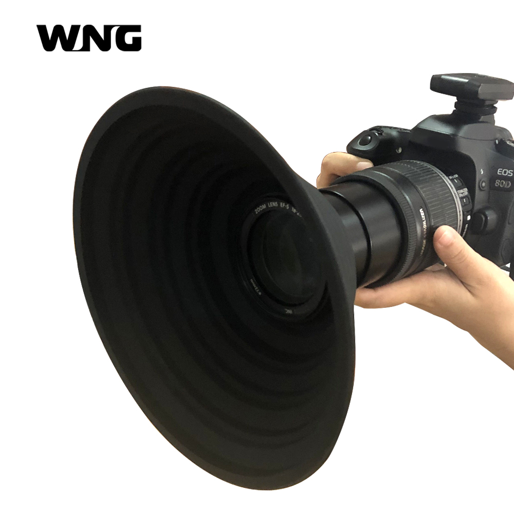 Pare-soleil universel en Silicone pour appareils photo reflex numériques prenez des Photos sans réflexion