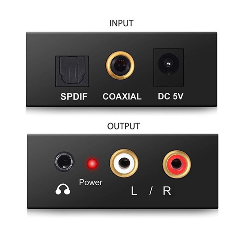 AMPLIFICADOR DE adaptador de Audio Digital a analógico, salida RCA R/L, caja para Coaxial Optica