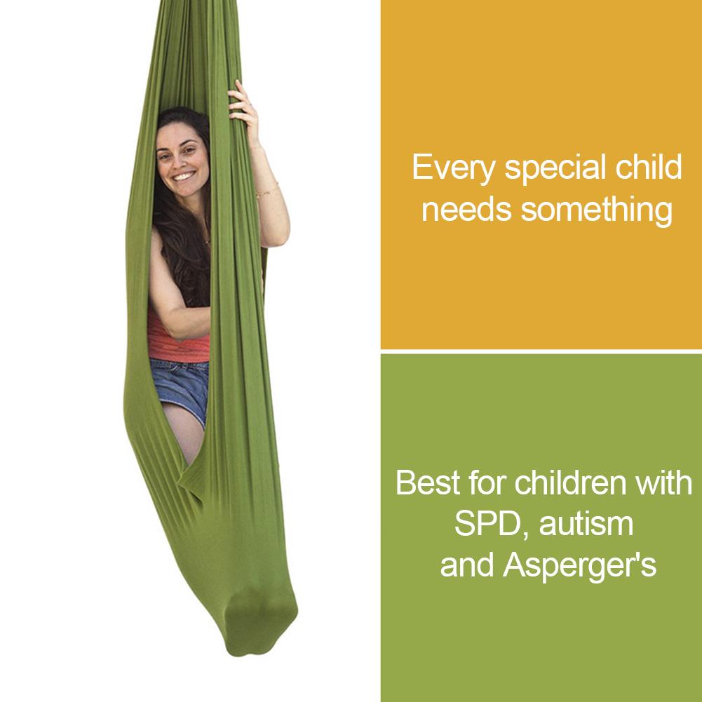 Børn bomulds swing hængekøje til autisme adhd tilføj terapi kram sensorisk børneterapi elastisk pakke stabil sæde swing