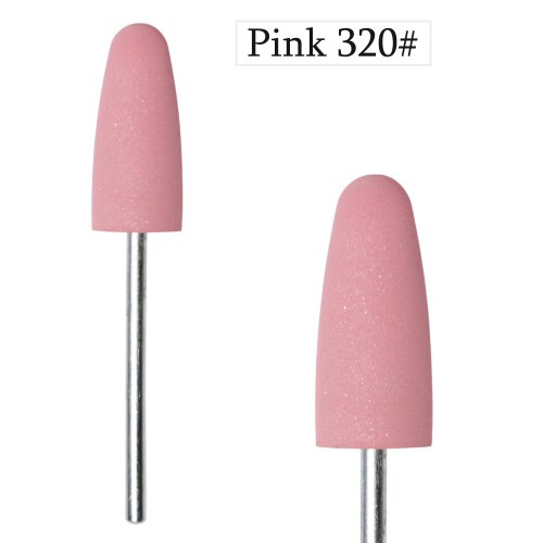 De taladros para uñas de goma de silicona de 8 colores para manicura, de 3/32 ", fresa pulidora para broca para uñas, herramienta de pulido de arena diferente, 1 Uds., TRGJ03: GJ03 Pink