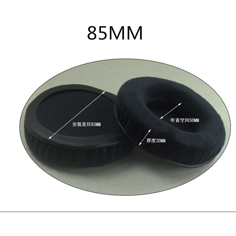 Interchangeable Black Velvet Earphone Set 60 65 70 75 80 85 90 95 100 105 110 115 120 MM Ear Pad Ear Pads Cushions 23 AugZ5: 85MM