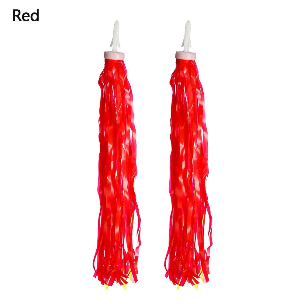 2Pcs 14cm Colorful Bike Cycling Tricycle Handlebar Tassels Kids Streamers Tassel Outdoor Sports Bike Decoration Accessories: Red