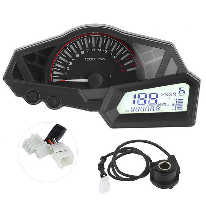 LCD Motorcycle Odometer Speed Fuel Gauge 15000RPM Fit for KAWASAKI NINJA 300/EX300/300SE