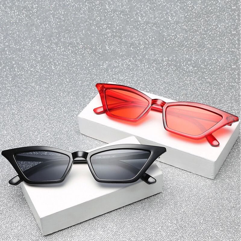 Gafas de sol con forma de ojo de gato para mujer, Estilo Vintage femeninos de anteojos de sol, con montura pequeña, UV400