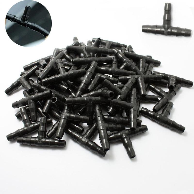 10 Uds. Conector de derivación en T para manguera de 1/4 pulgadas, conector para césped y jardín, manguera , riego de 4/7 Mm, N2A9