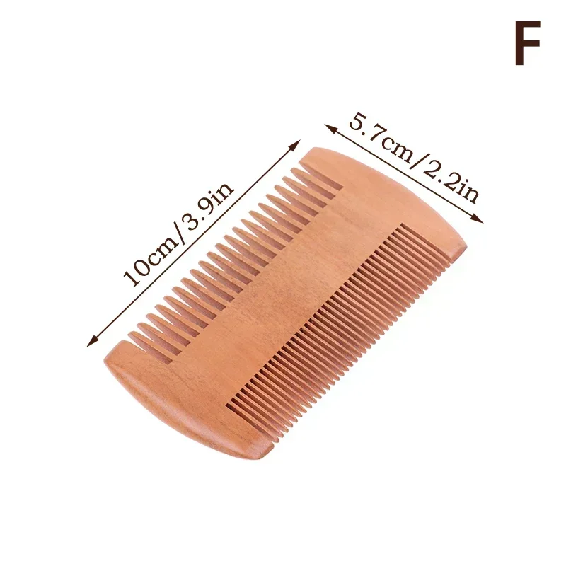 Peine de barba de madera para hombres, cepillo de pelo de bigote, dientes gruesos finos, bálsamos de barba perfectos, aceites esenciales, peines: YELLOW