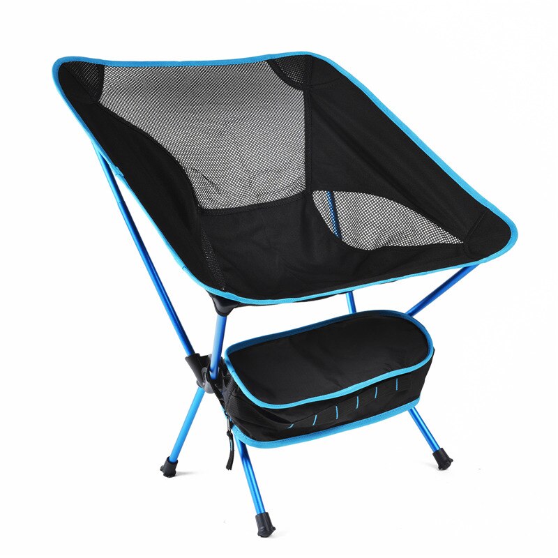Utomhus portabel mini camping mån stol lätt vikt hopfällbar grill vandring fiske pall stol ultralätt kontor hem möbler: Blå