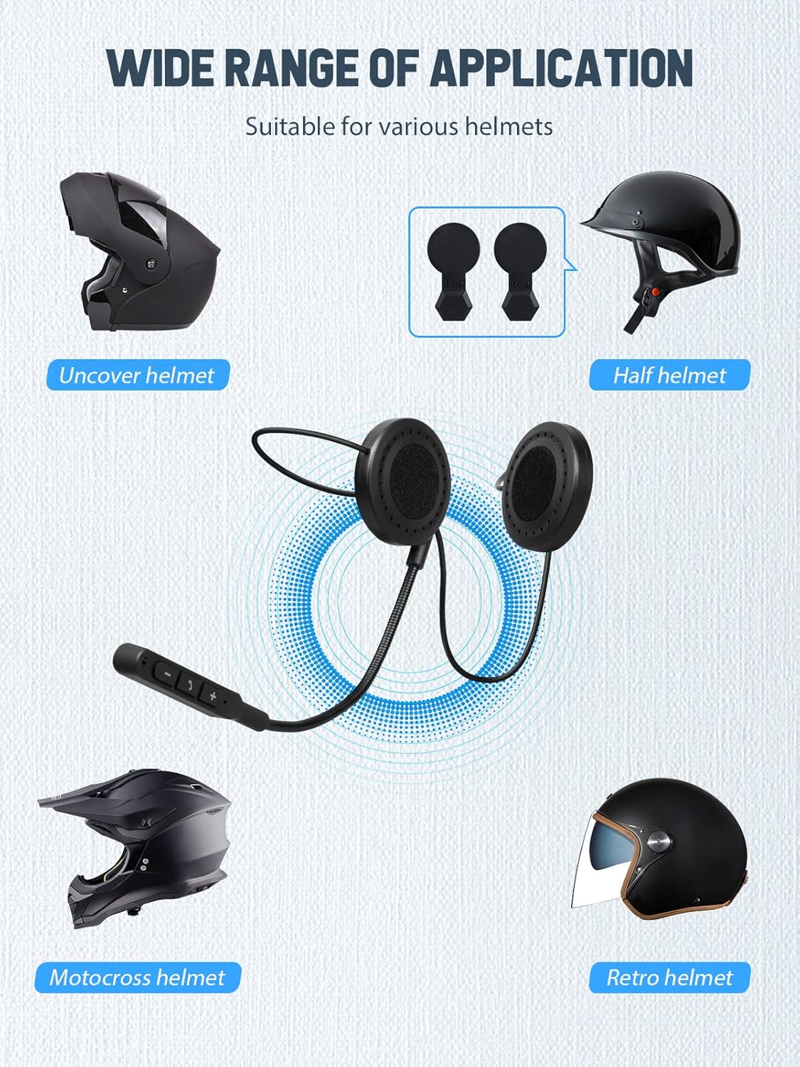 Moman wireless  h4 motorcycle helmet headset, waterproof, hands-free, call, music control, sports, outdoor, for motorcycles