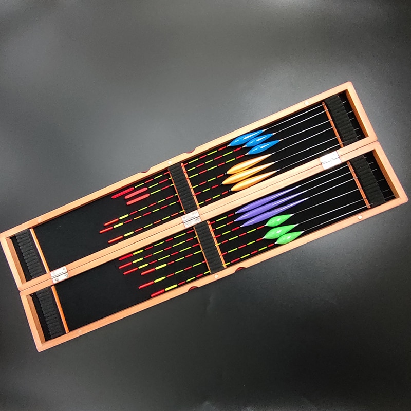 55*9*3cm Fishing Tackle Box Wooden Painted Storage Box For Balsa Fishing Floats Carp Fishing Accessory B547